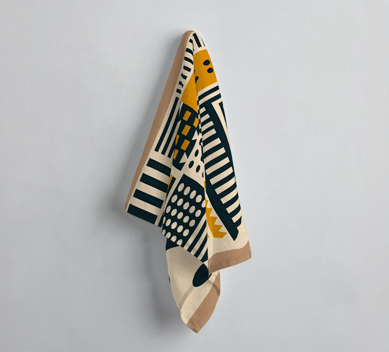 geometric shapes patterns triangles dots stripes rectangles towel by Ashish Kashyap