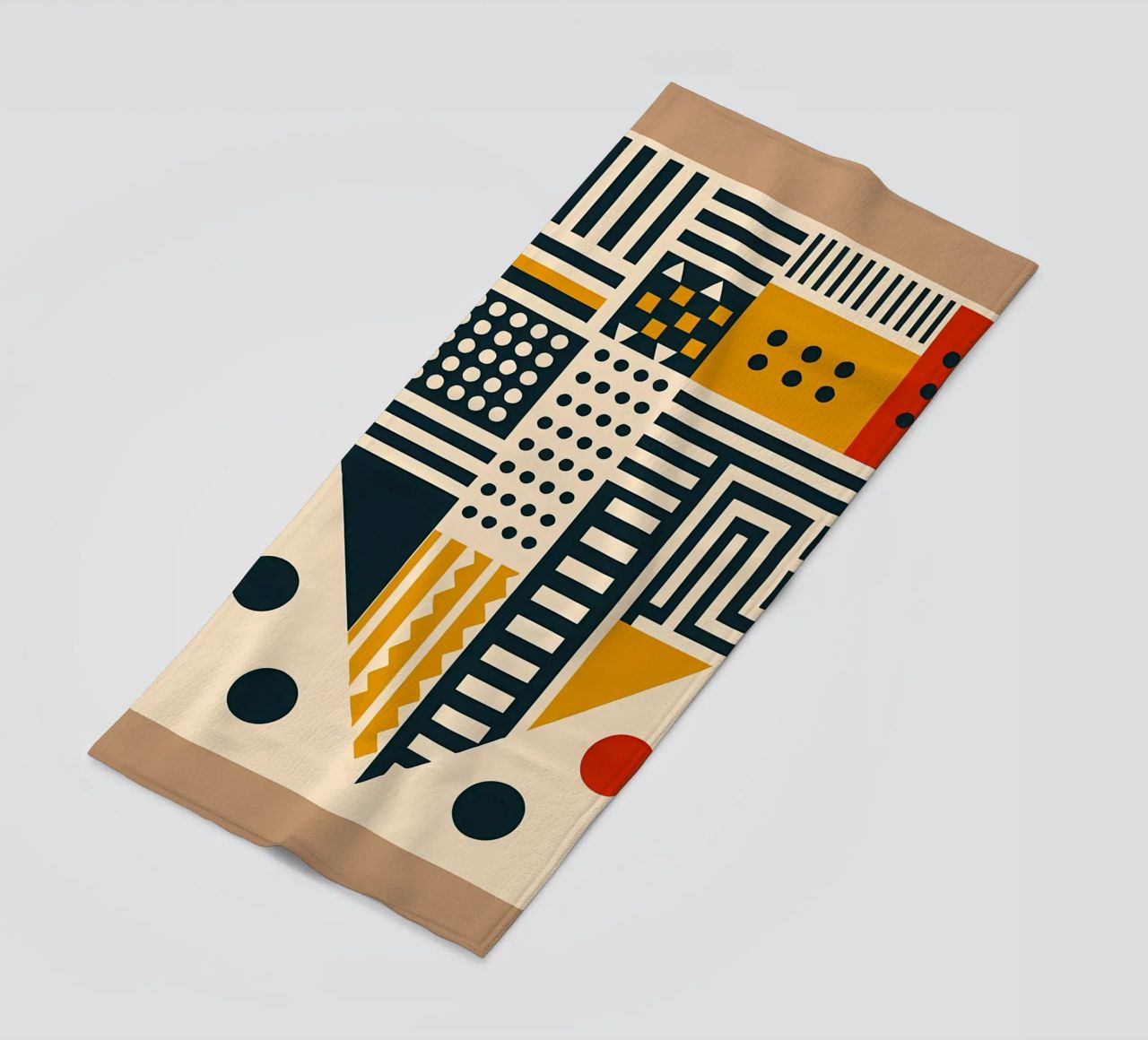 geometric shapes patterns triangles dots stripes rectangles beach towel by Ashish Kashyap