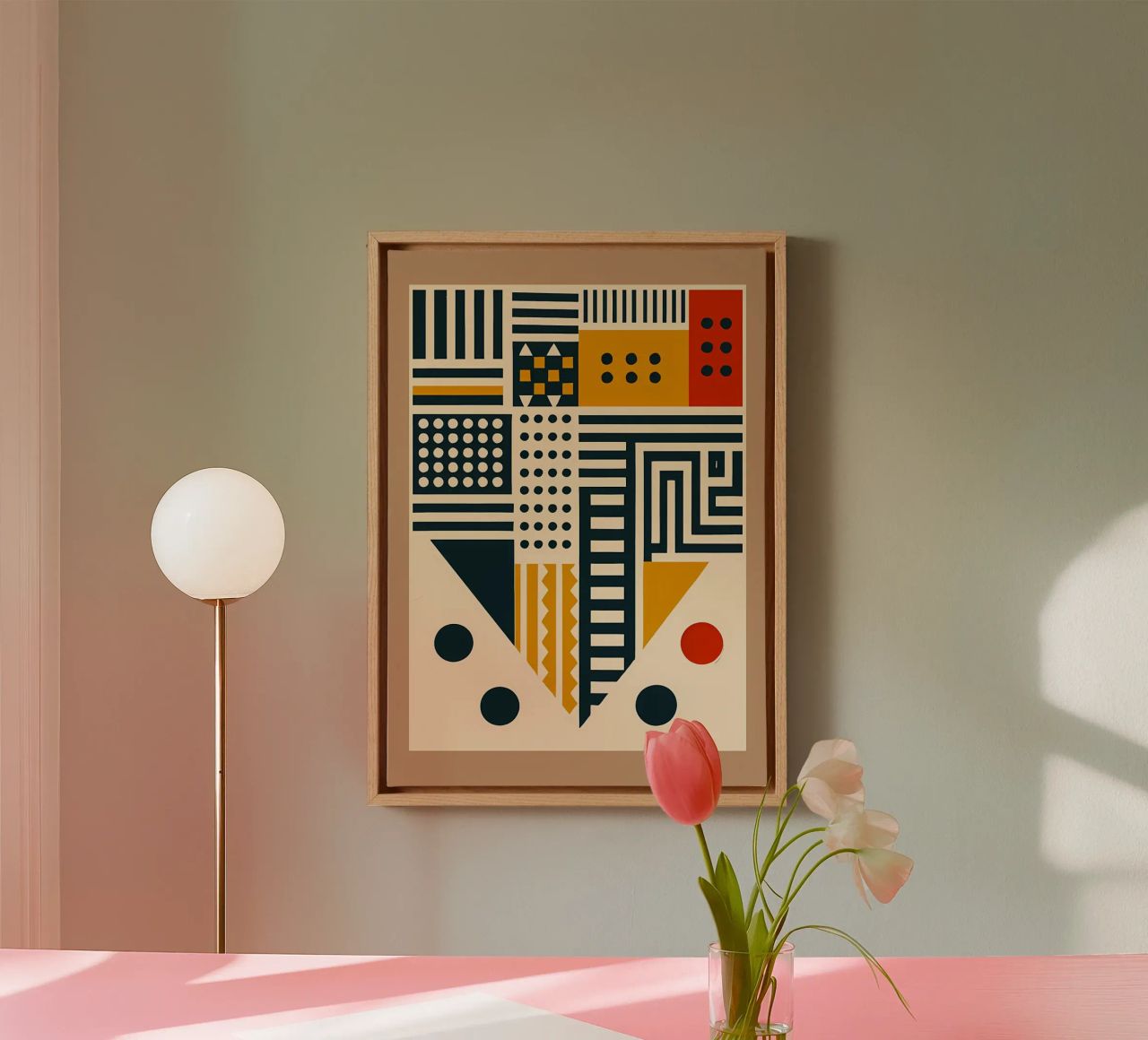 geometric shapes patterns triangles dots stripes rectangles canvas by Ashish Kashyap