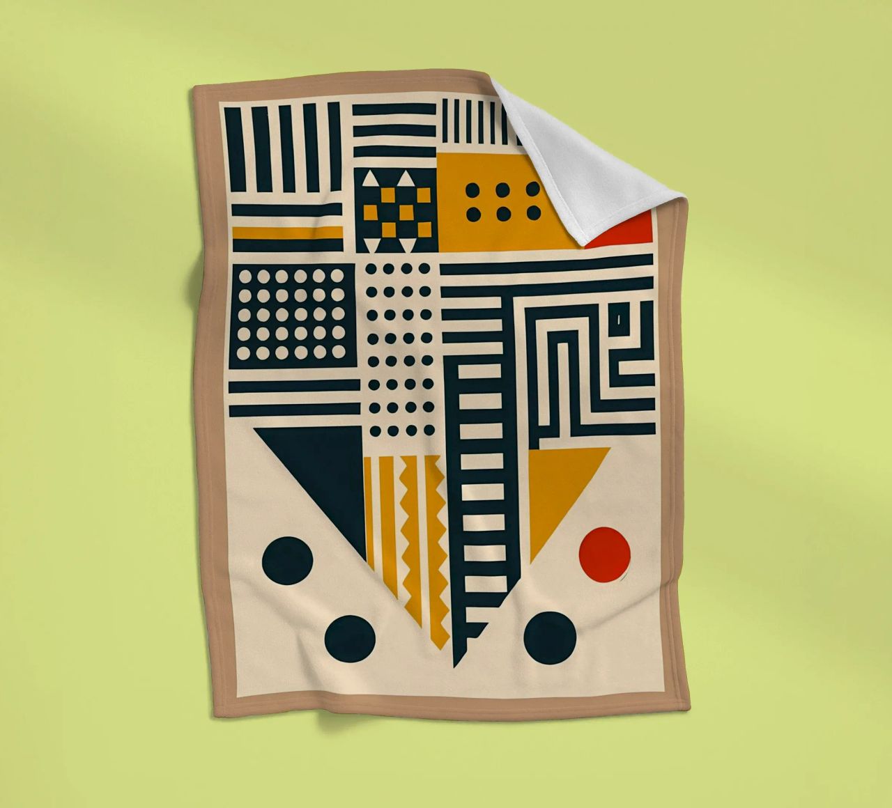 geometric shapes patterns triangles dots stripes rectangles fleece blanket by Ashish Kashyap