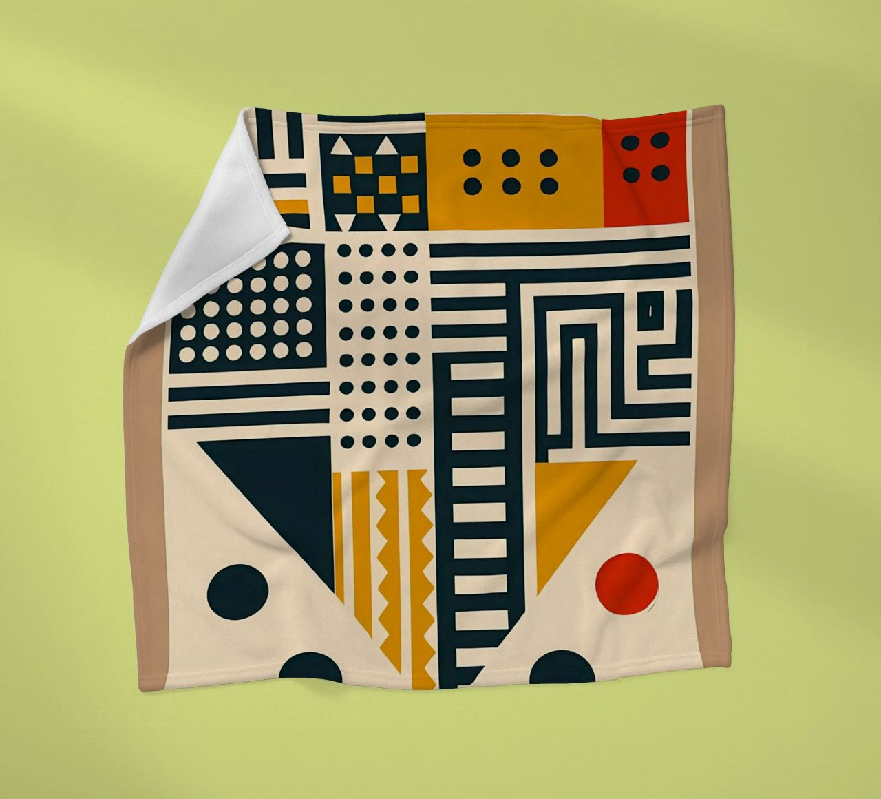 geometric shapes patterns triangles dots stripes rectangles fleece blanket by Ashish Kashyap