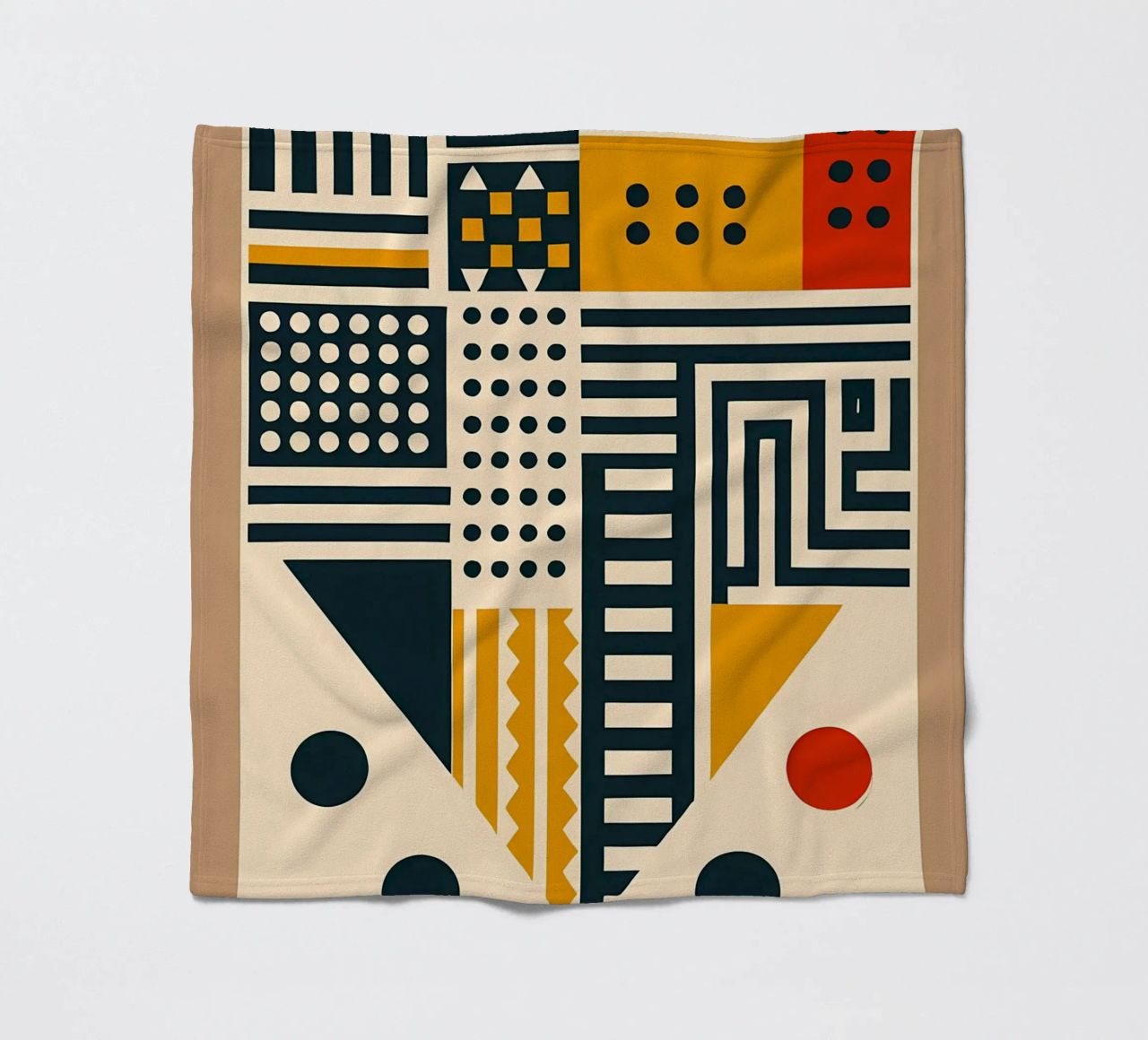 geometric shapes patterns triangles dots stripes rectangles fleece blanket by Ashish Kashyap