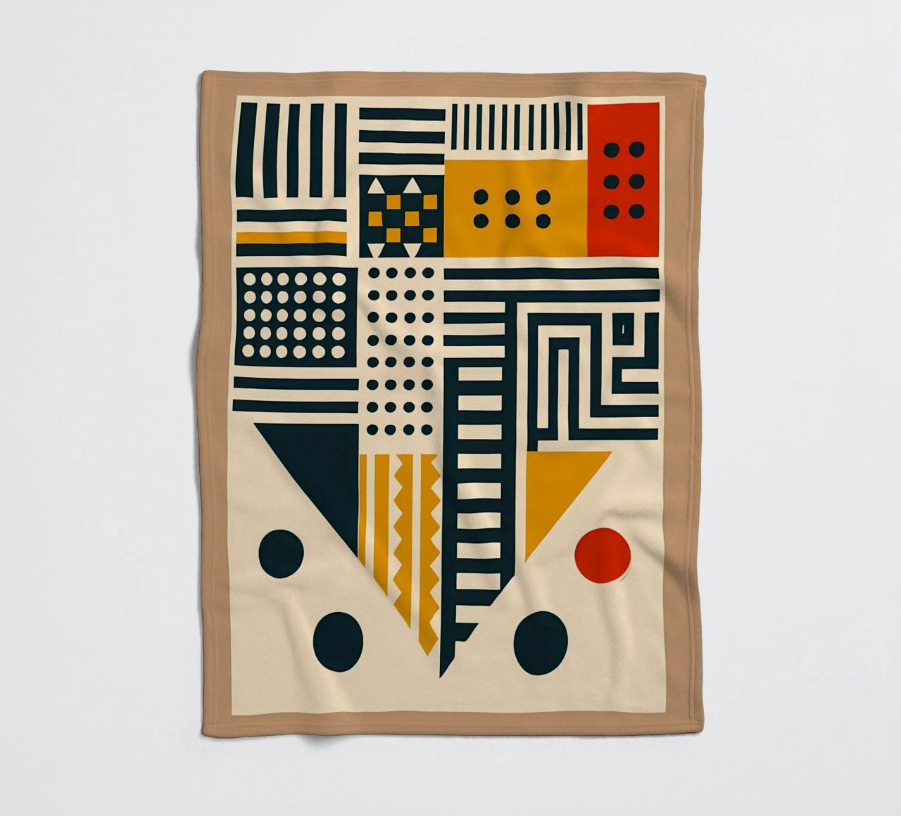 geometric shapes patterns triangles dots stripes rectangles fleece blanket by Ashish Kashyap
