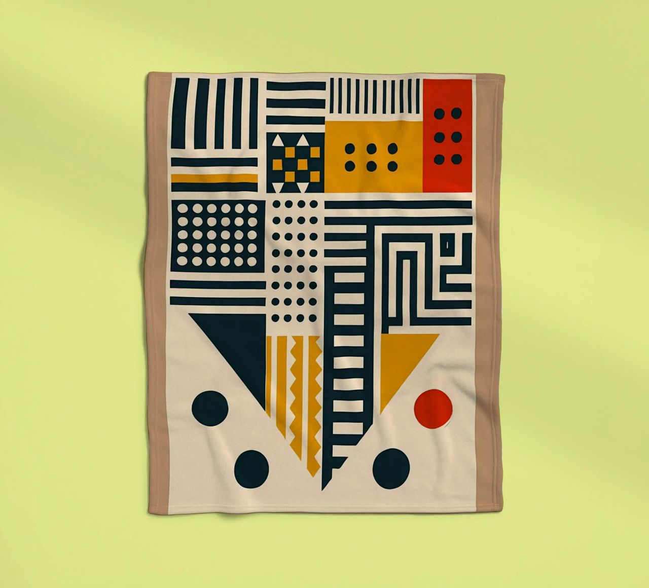 geometric shapes patterns triangles dots stripes rectangles fleece blanket by Ashish Kashyap