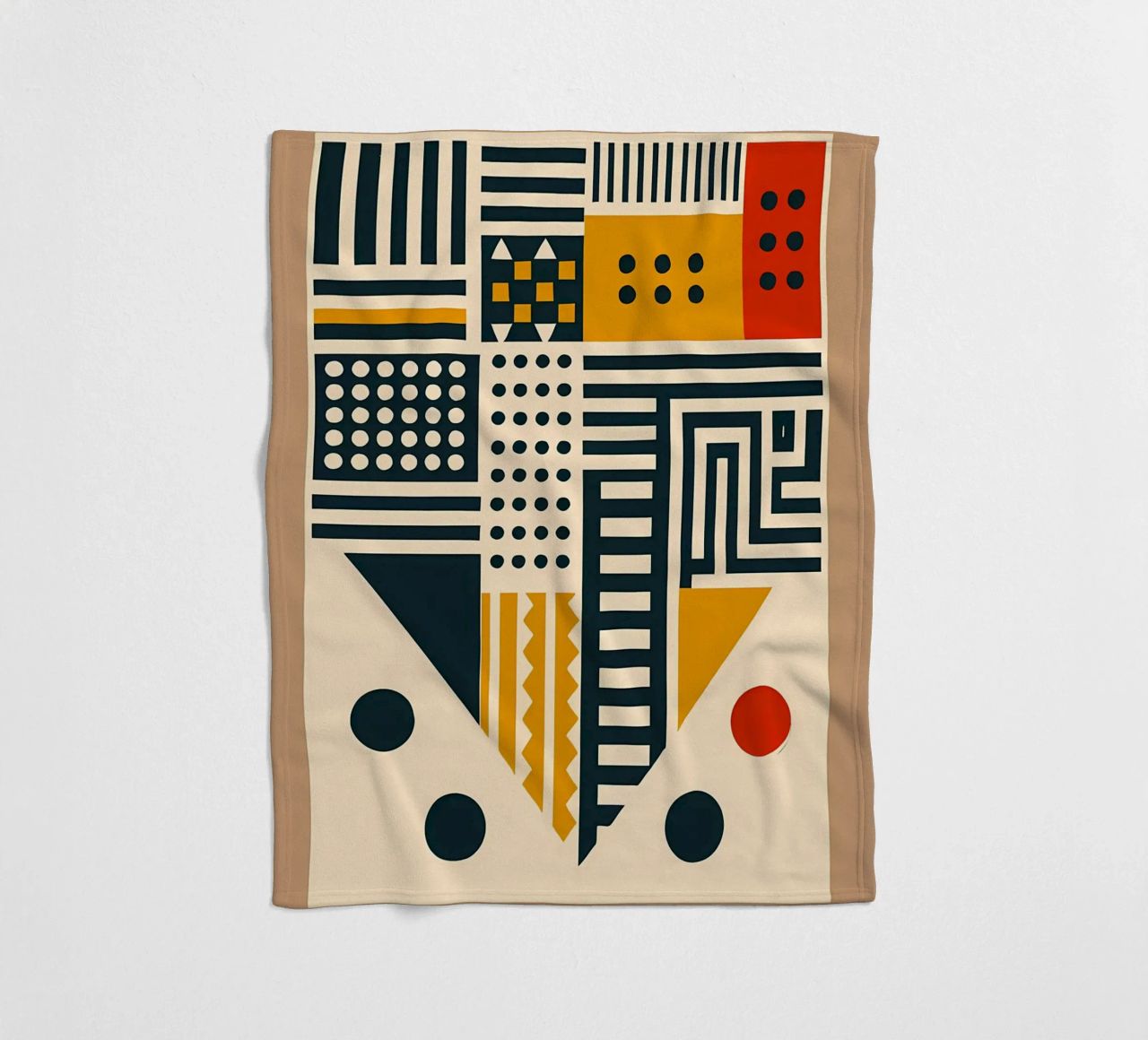 geometric shapes patterns triangles dots stripes rectangles fleece blanket by Ashish Kashyap
