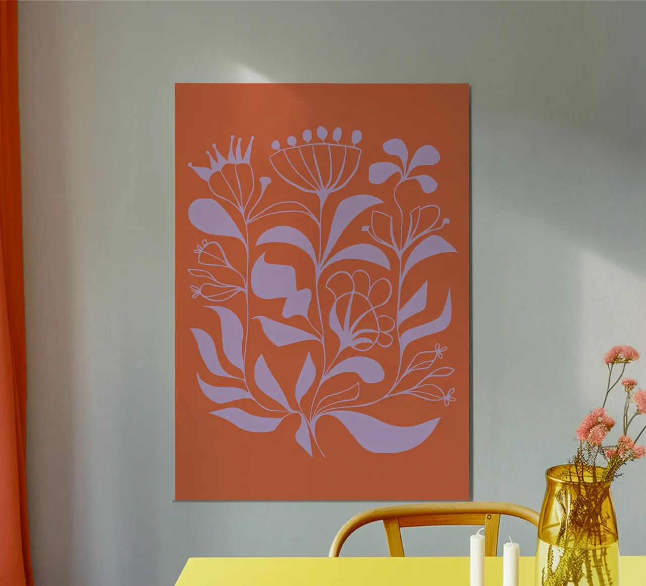fiori petali fiori steli fogliame botanica natura pianta b poster con telaio in plastica da Ashish Kashyap