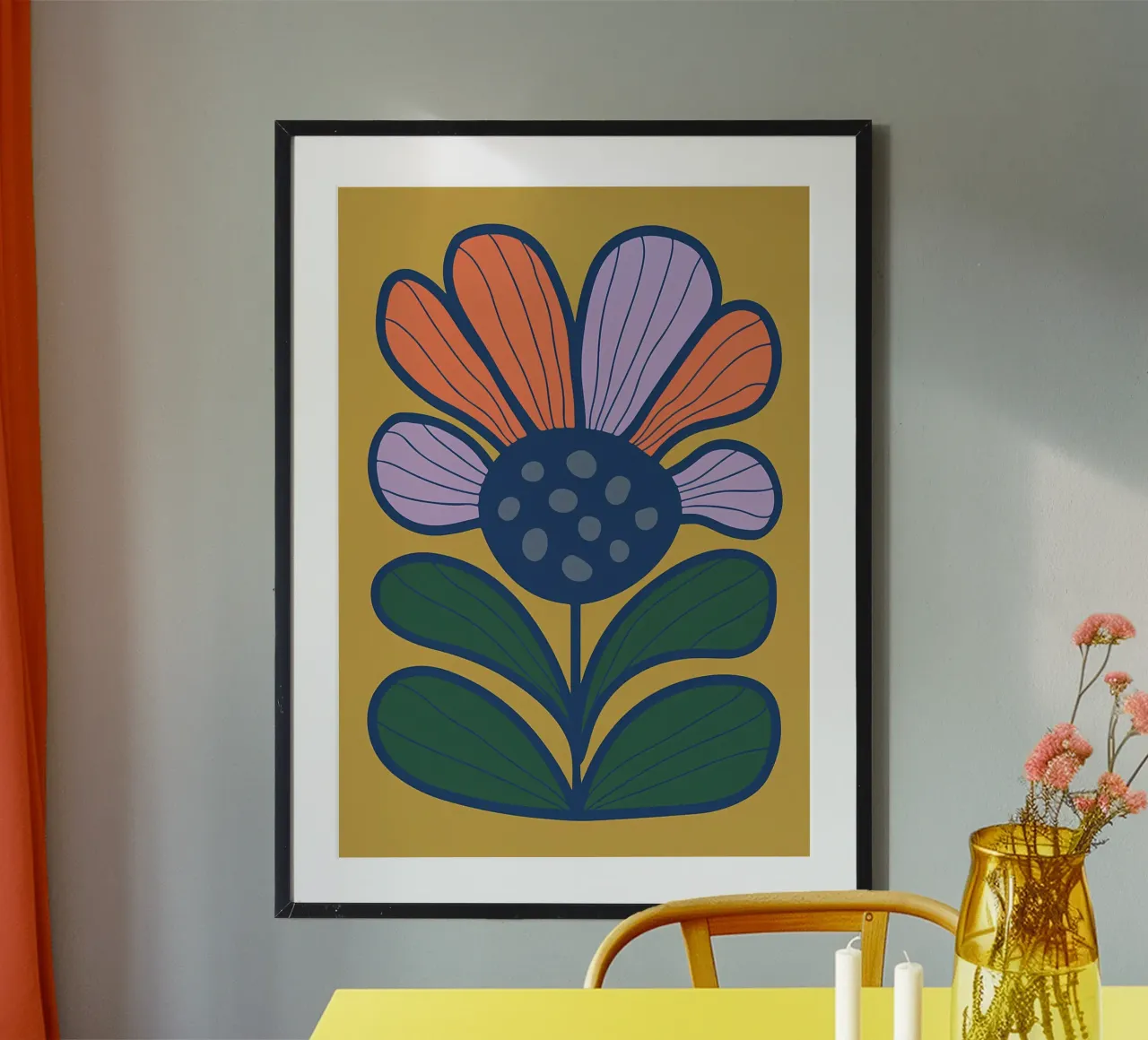 fiore petali foglie stelo natura botanica giardino floreale pla poster da Ashish Kashyap