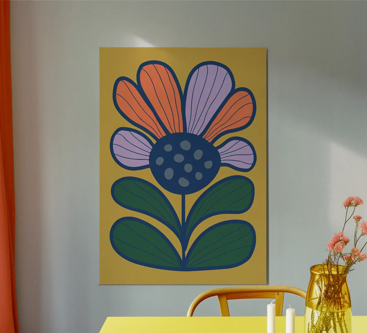 fiore petali foglie stelo natura botanica giardino floreale pla poster da Ashish Kashyap
