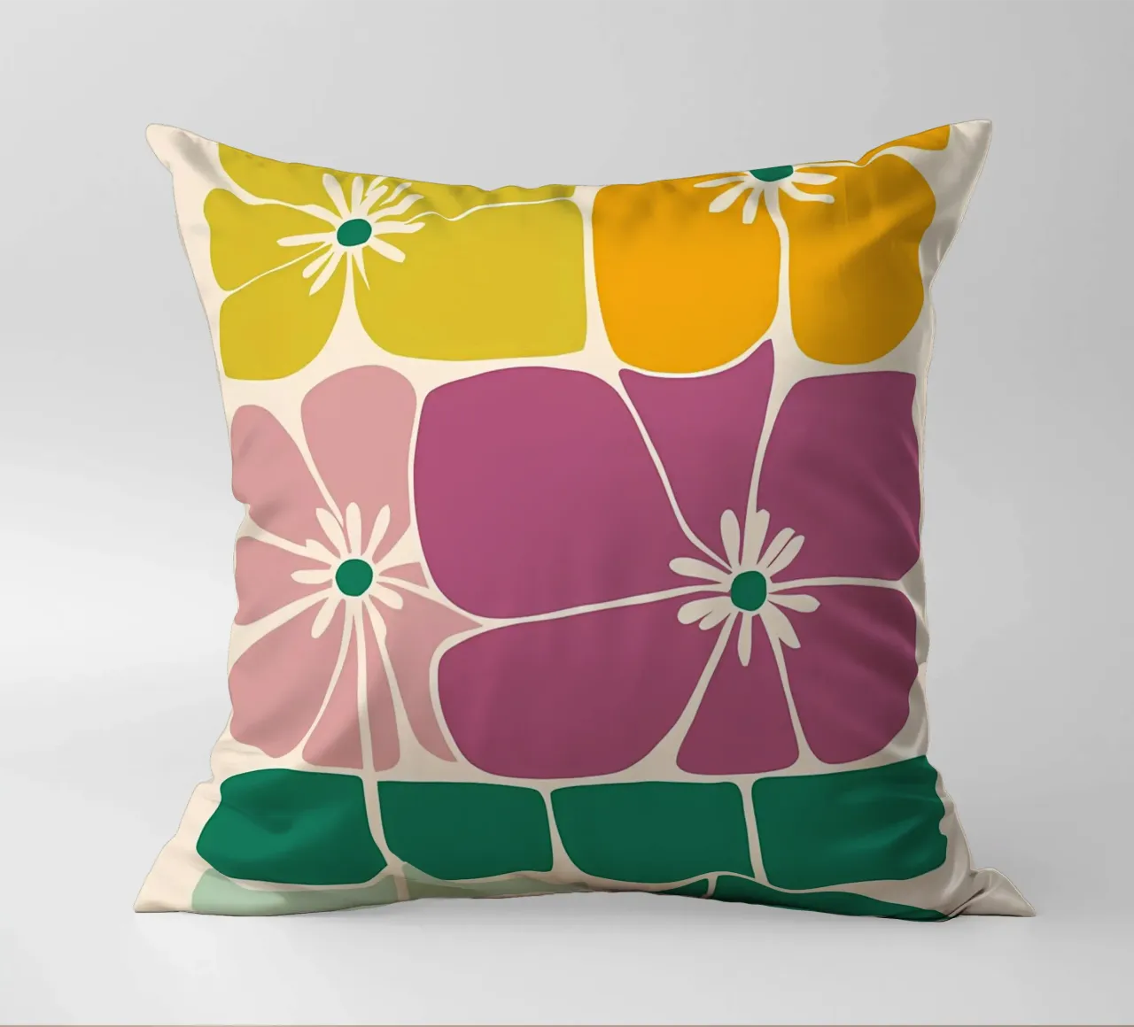 fiori petali steli forme astratte layout rettangolare geom cuscino da Ashish Kashyap