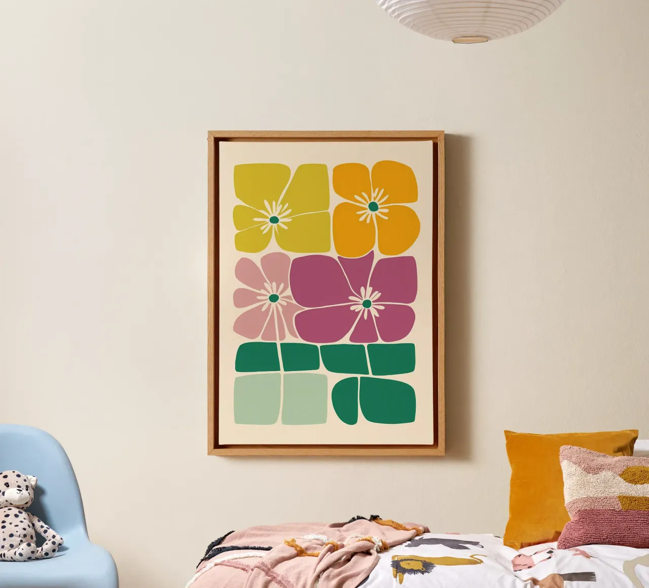 flowers petals stems abstract shapes rectangular layout geom canvas by Ashish Kashyap