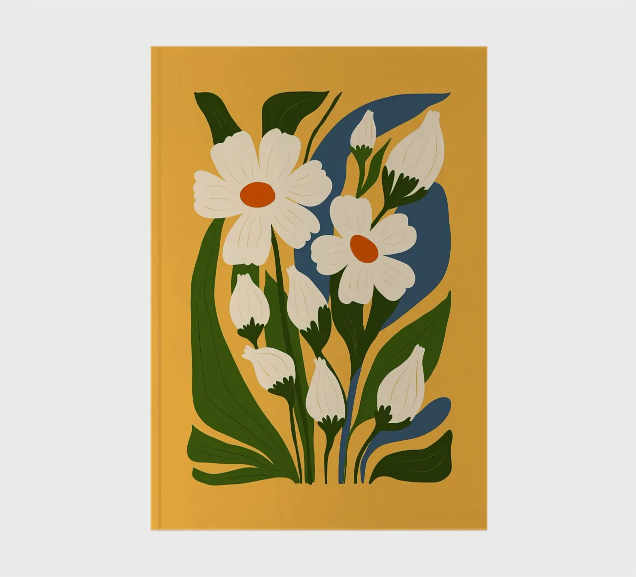 flowers daisies floral petals leaves stems buds nature botan notebook by Ashish Kashyap