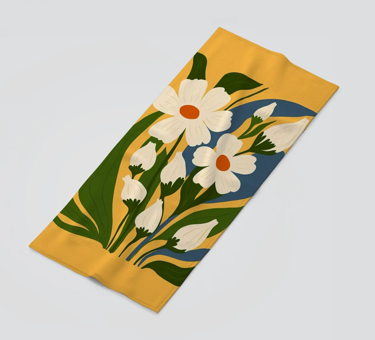 flowers daisies floral petals leaves stems buds nature botan beach towel by Ashish Kashyap