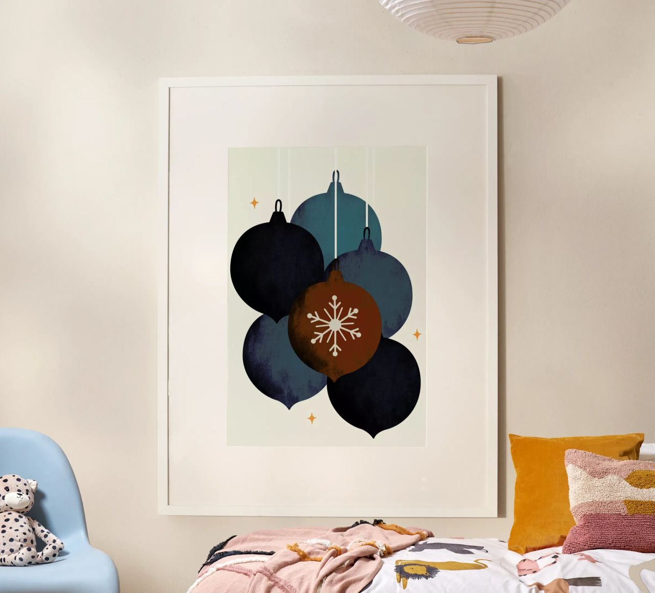 Jingle Bells 1 poster met houten frame van Kubistika