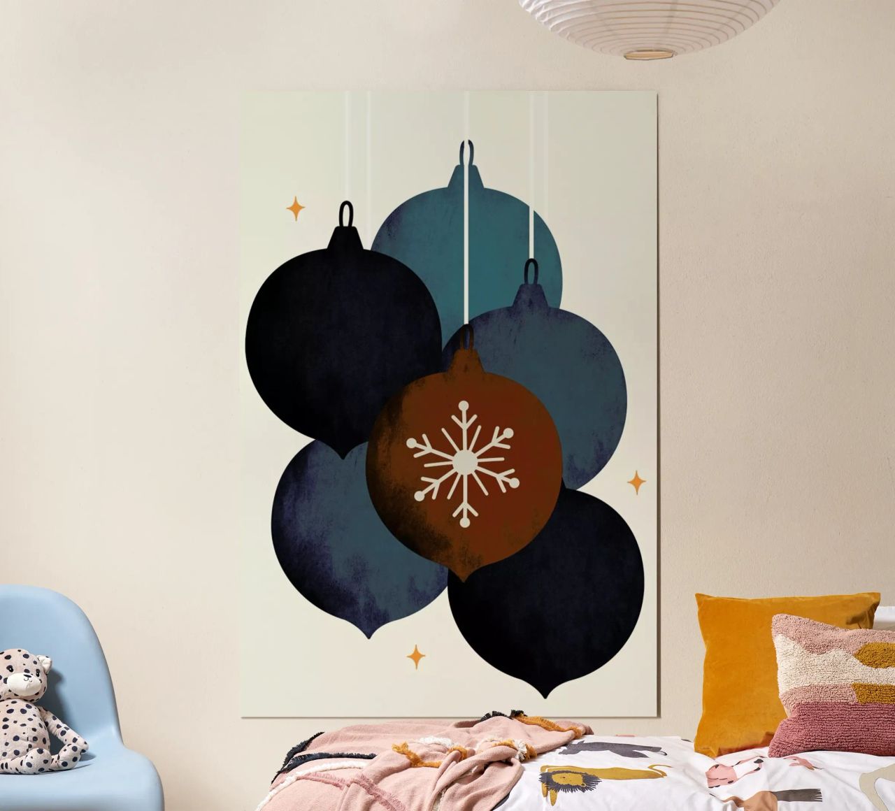 Jingle Bells 1 poster met houten frame van Kubistika