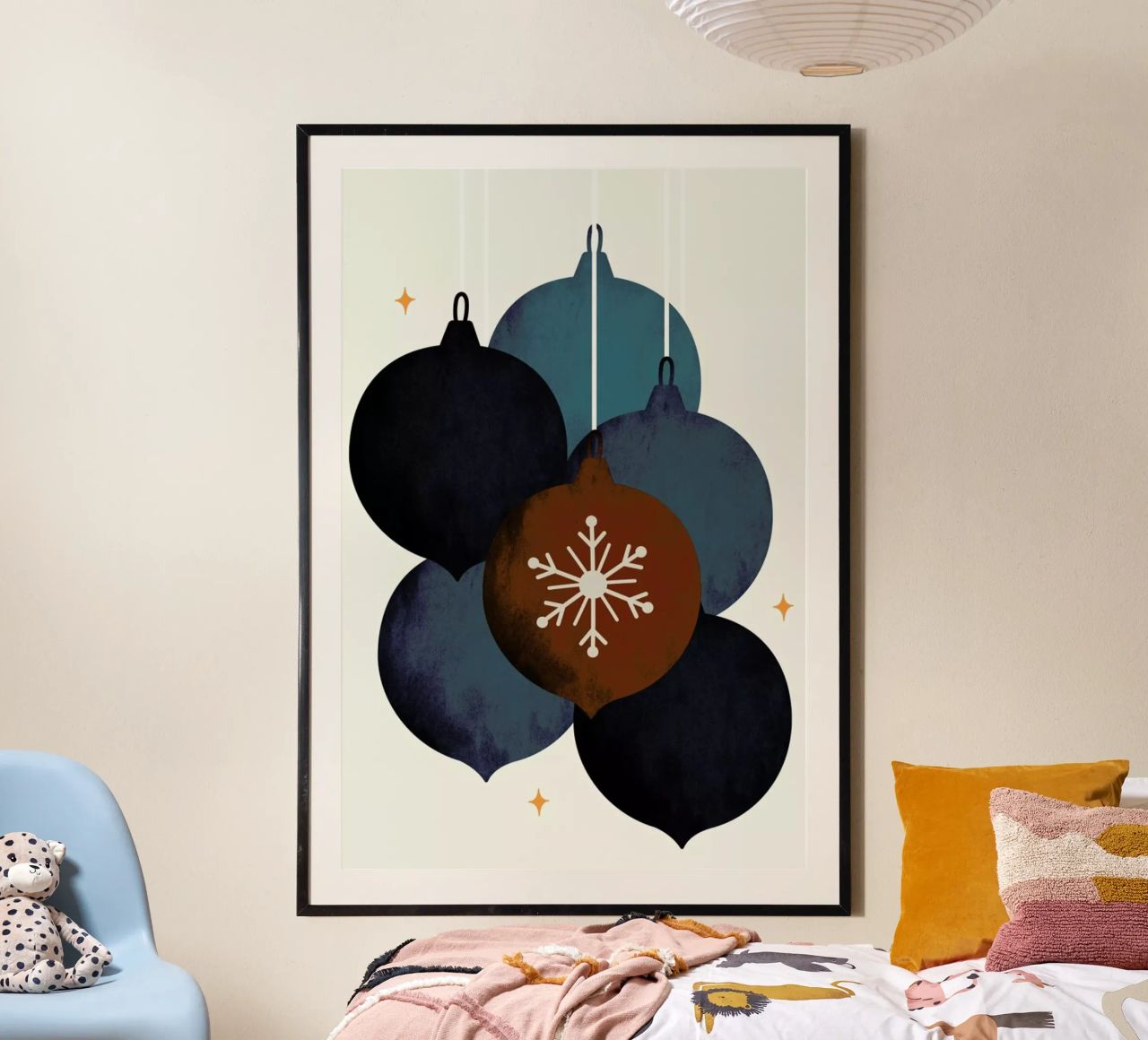 Jingle Bells 1 poster met houten frame van Kubistika