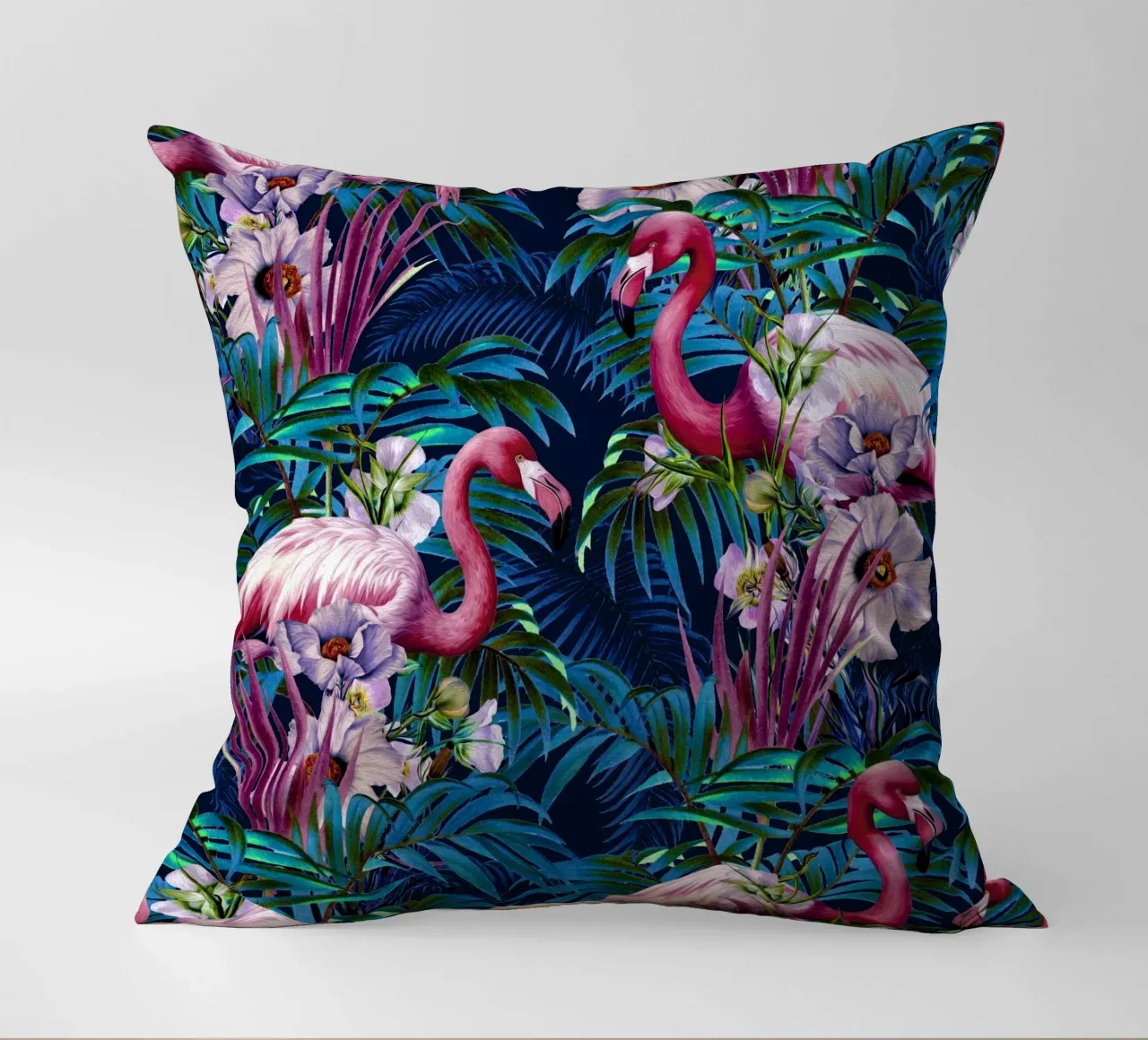 Night Forest Flamingos cuscino da burcukorkmazyurek