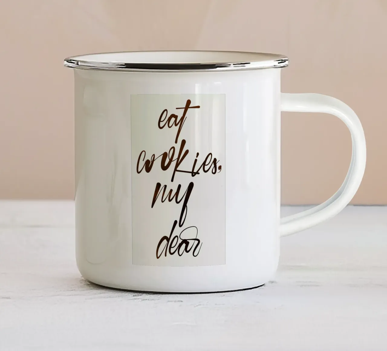Eat Cookies, My Dear tazza in smalto da Kubistika