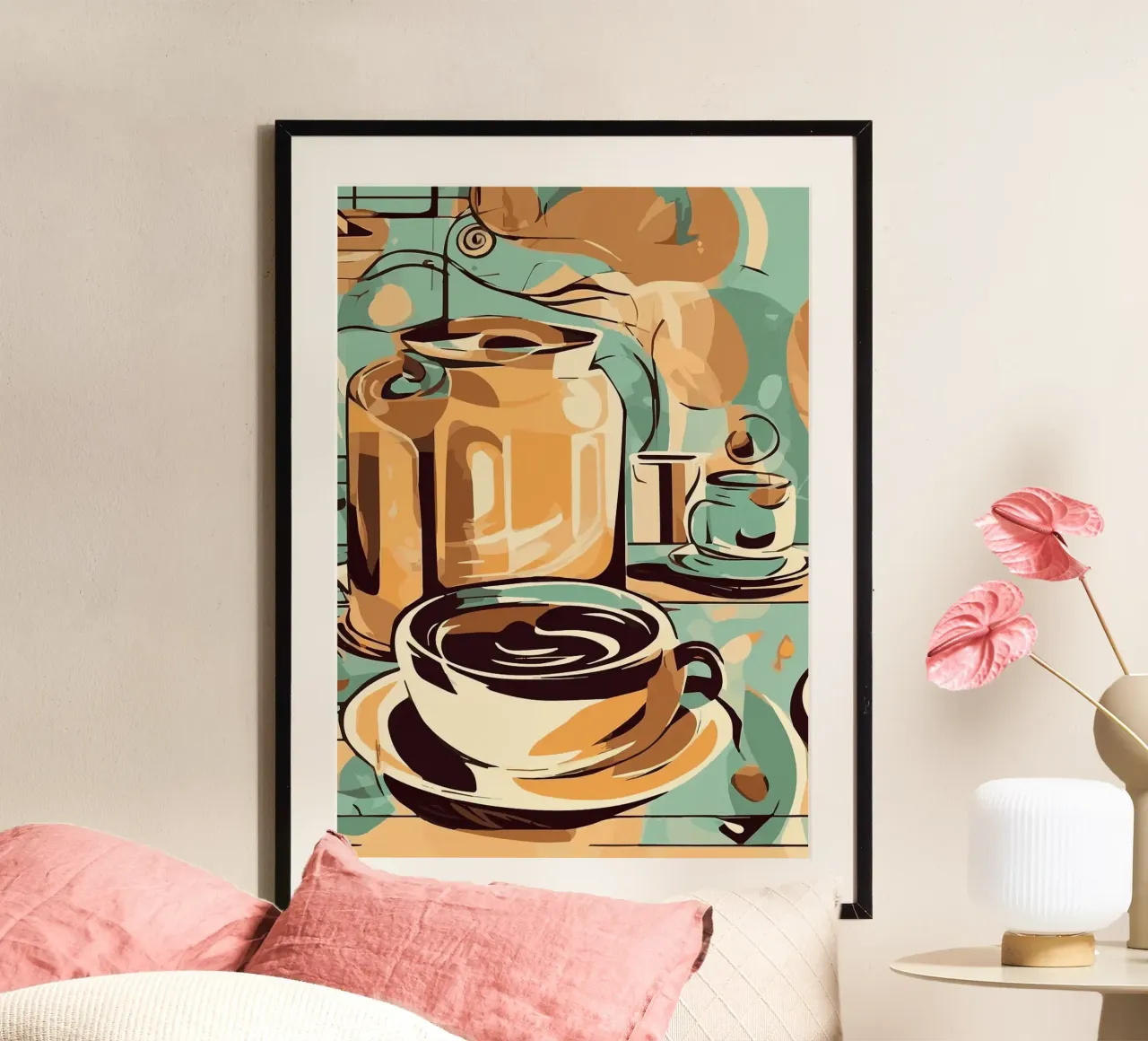tazza da caffè poster con telaio in legno da Kevin Walters