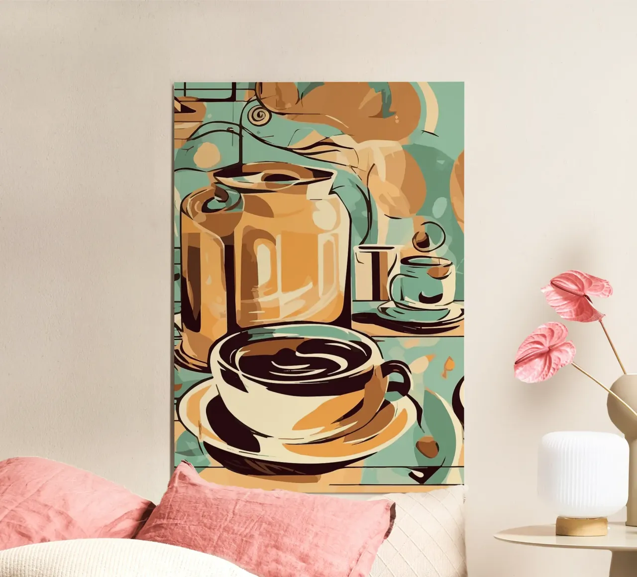 tazza da caffè poster con telaio in legno da Kevin Walters