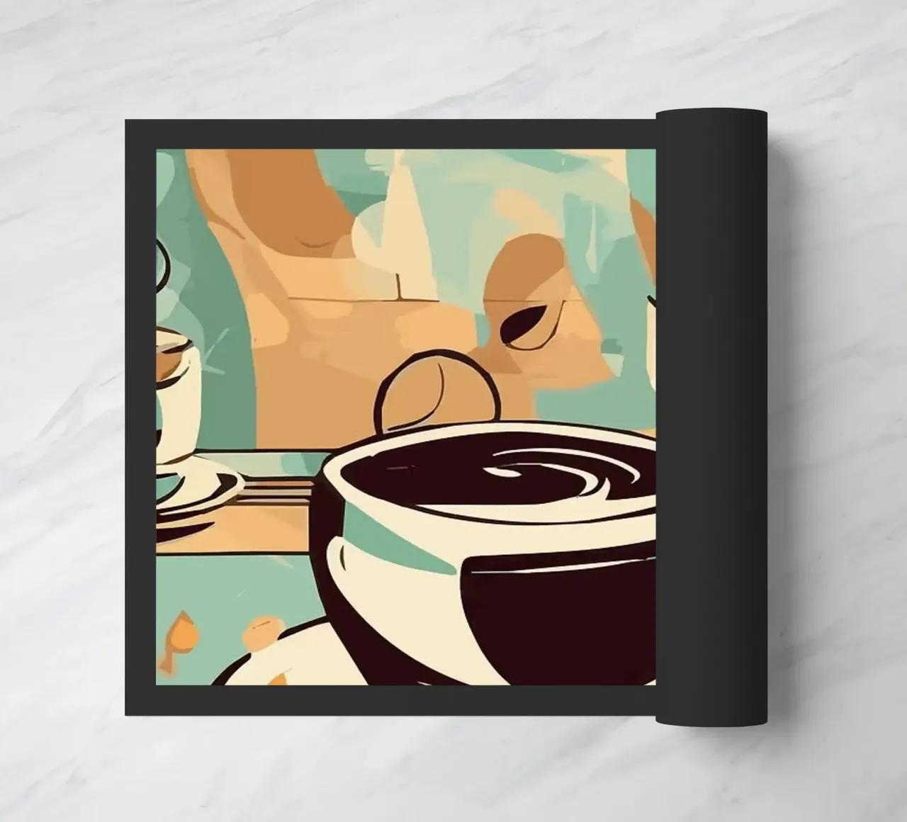 coffee cup doormat by Kevin Walters