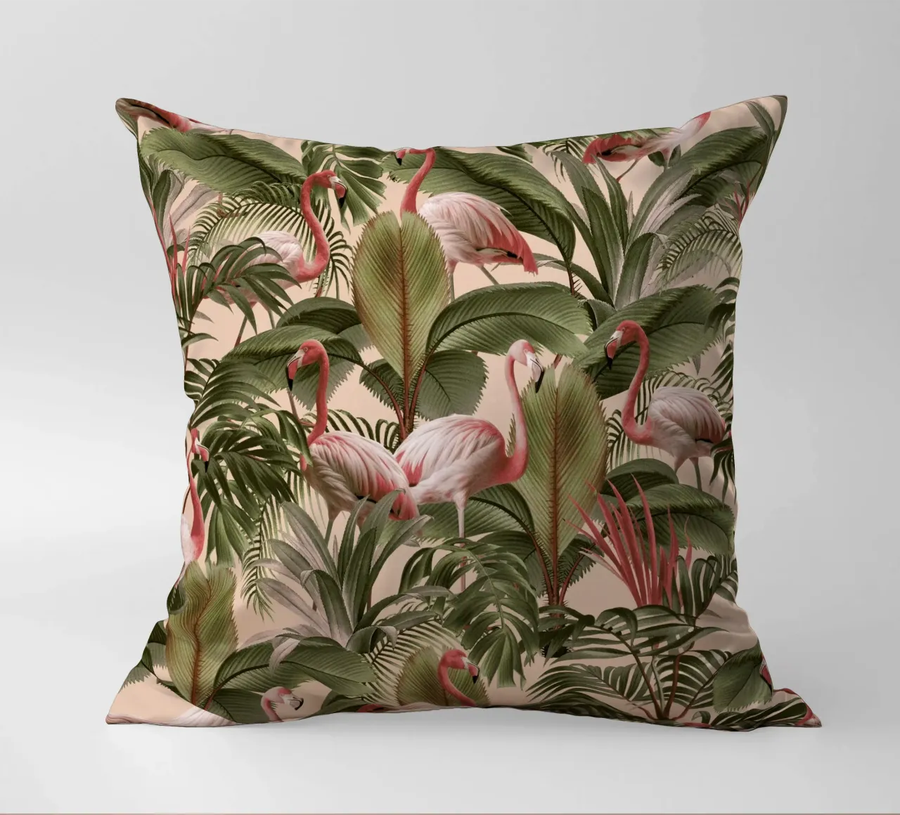 Elegance of Flamingos cuscino da burcukorkmazyurek