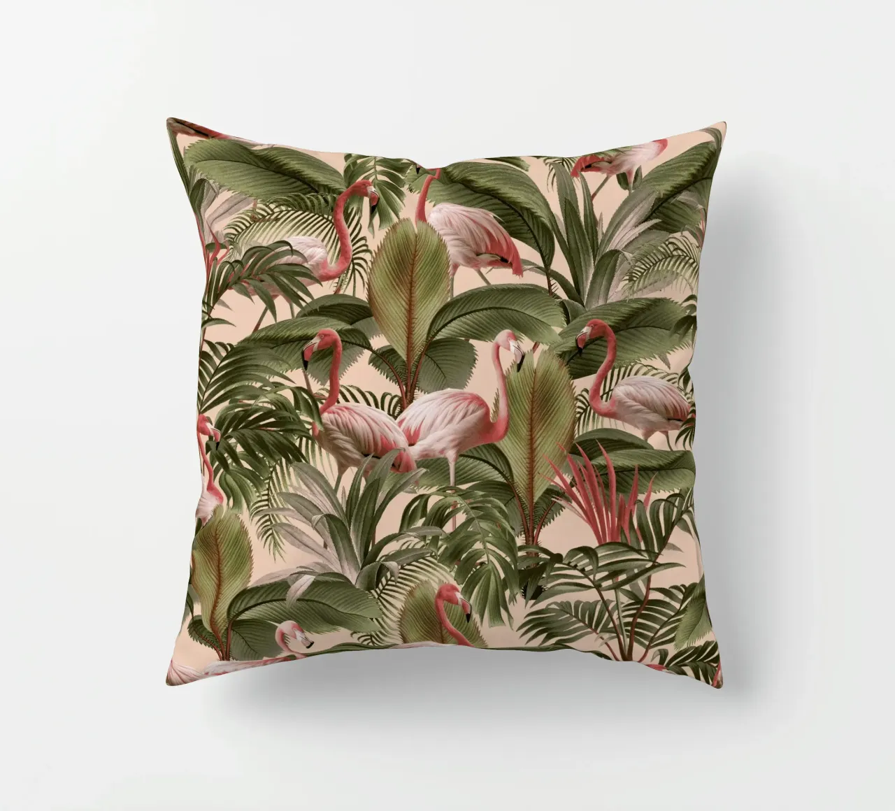 Elegance of Flamingos cuscino da burcukorkmazyurek
