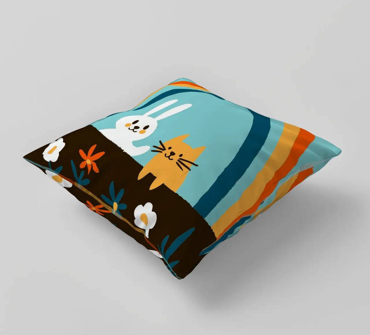 Conigli e gatti cuscino da TRENDY POSTER SHOP
