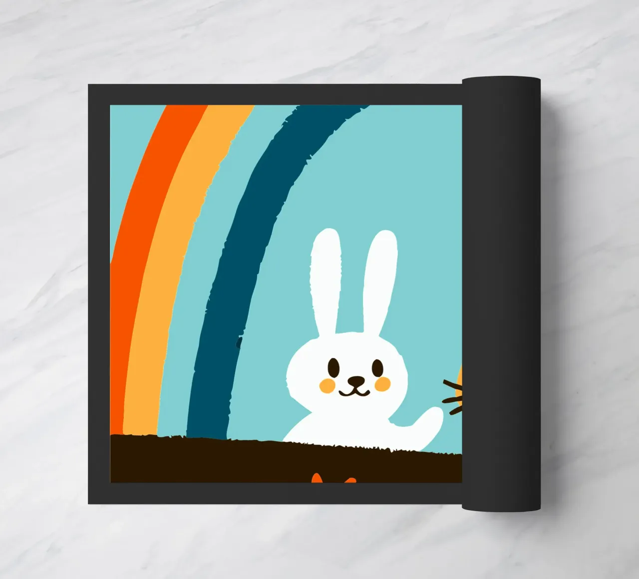 Kaninchen und Katzen Fußmatte von TRENDY POSTER SHOP