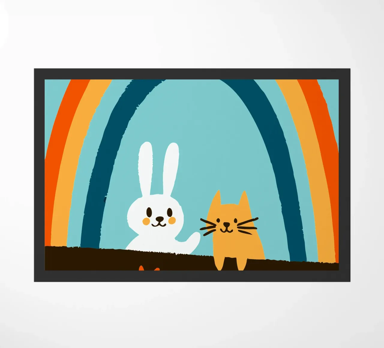 Kaninchen und Katzen Fußmatte von TRENDY POSTER SHOP