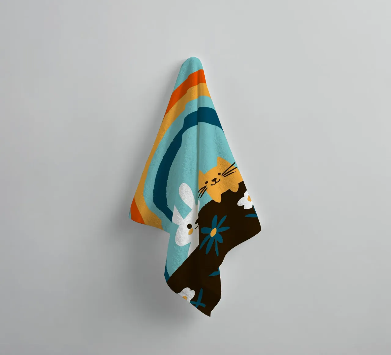 Conigli e gatti asciugamano da bagno da TRENDY POSTER SHOP