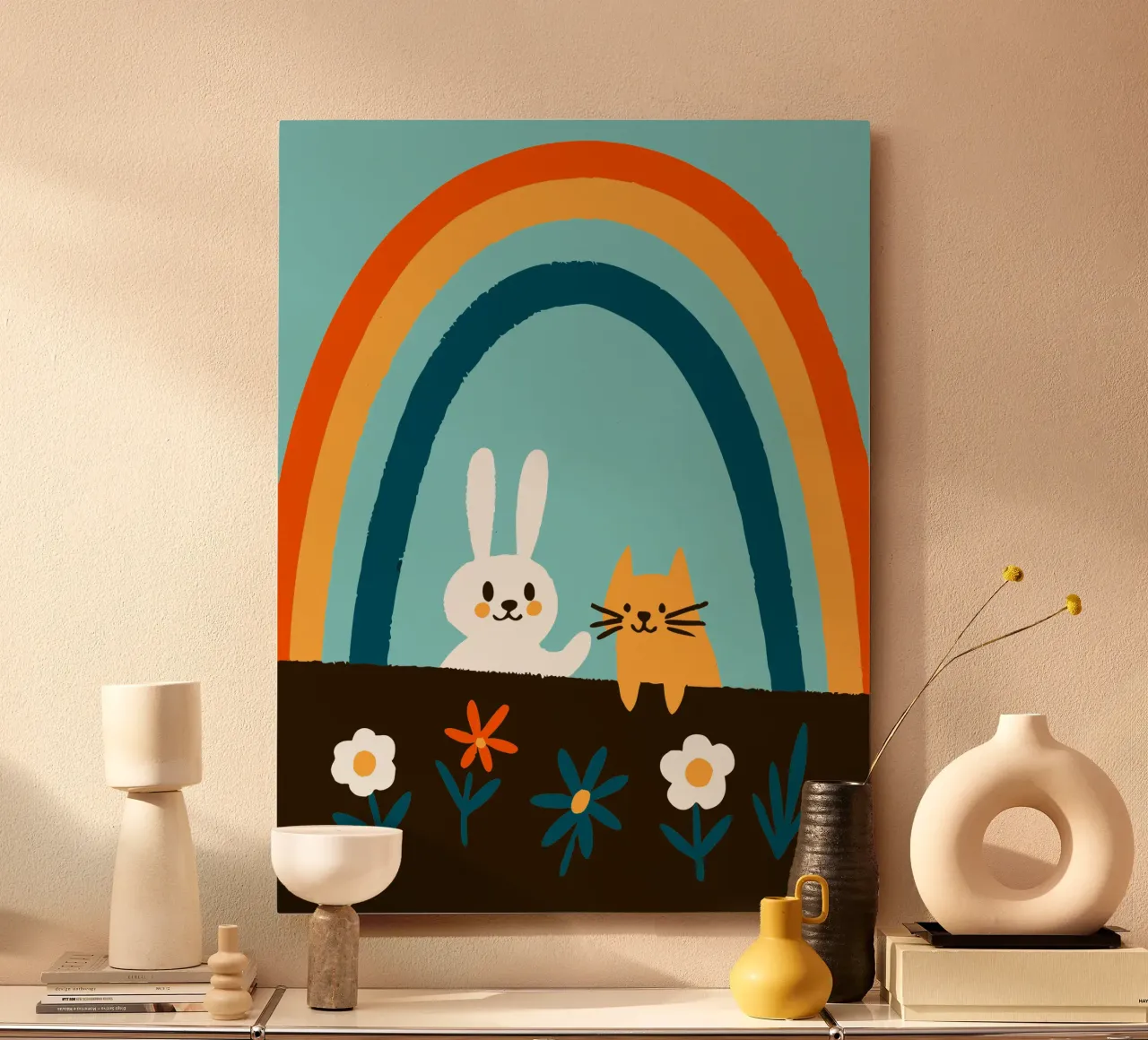 Conigli e gatti alluminio dibond da TRENDY POSTER SHOP