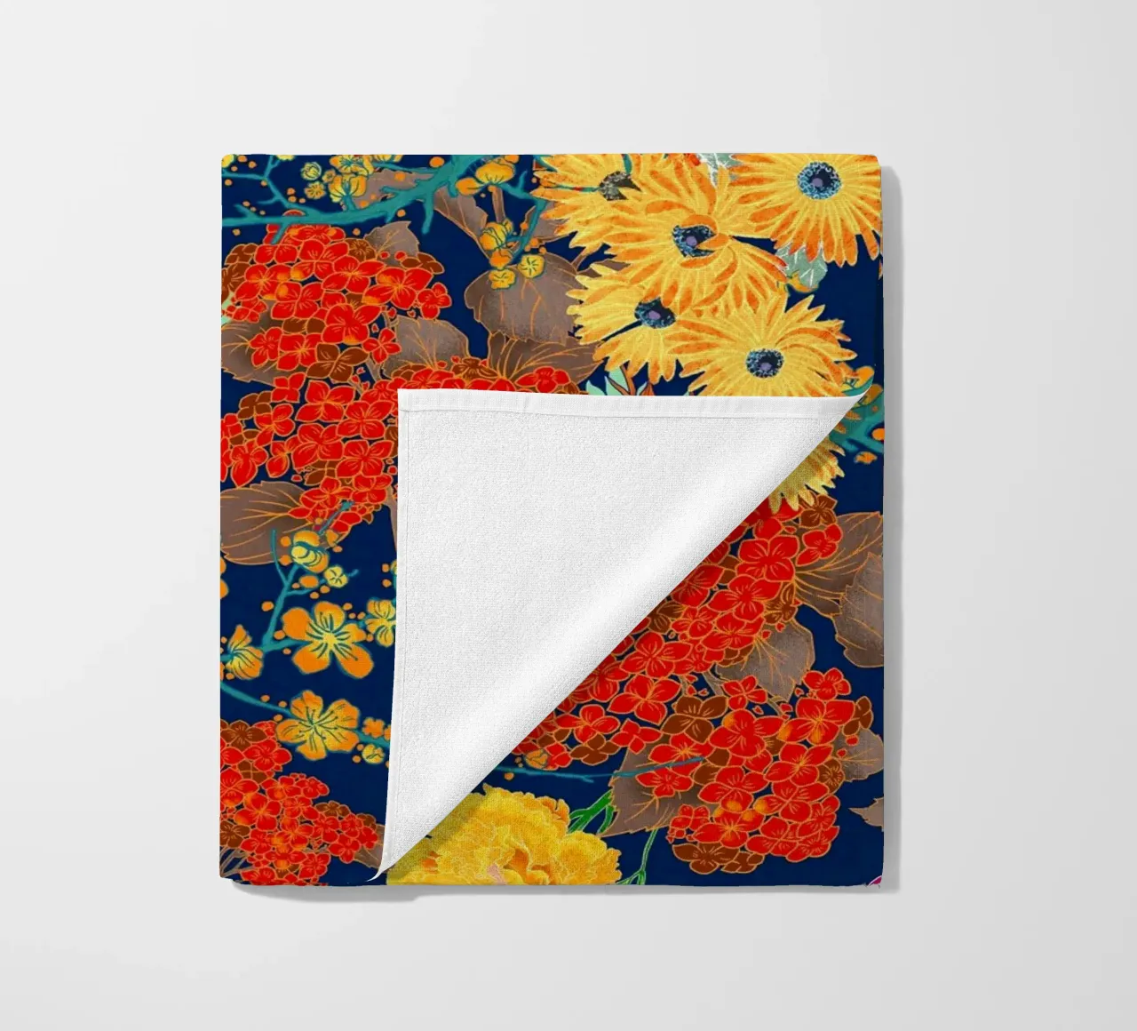BIRDS AND FLORAL PATTERN telo mare da burcukorkmazyurek