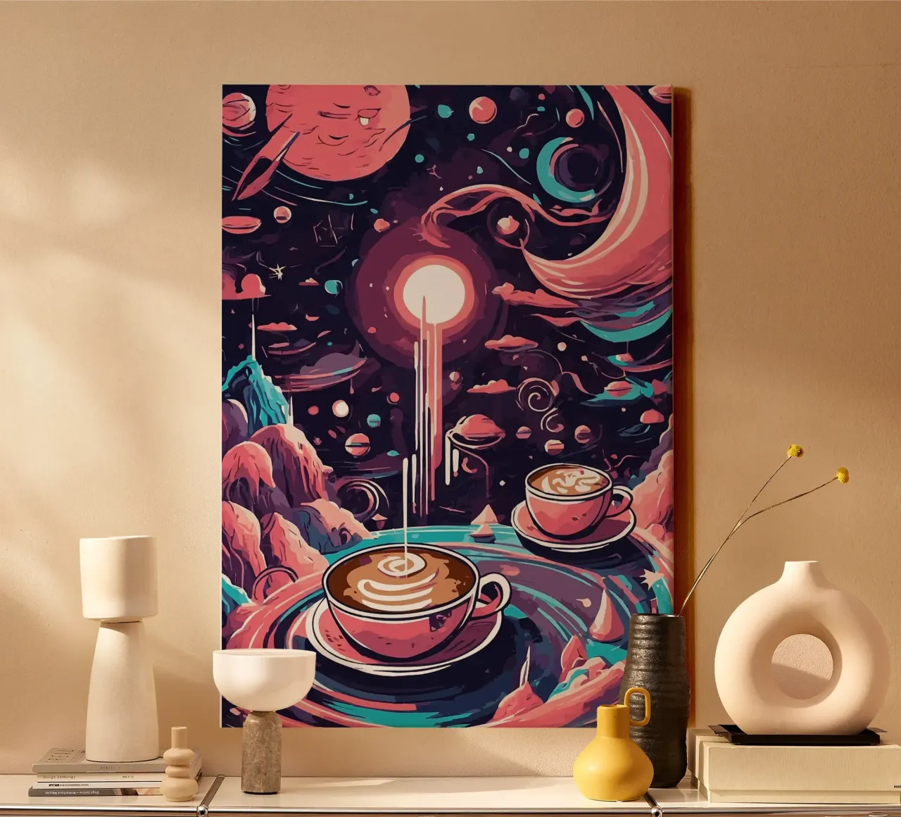 tazze da caffè tela con Cornice a cassetta da Kevin Walters
