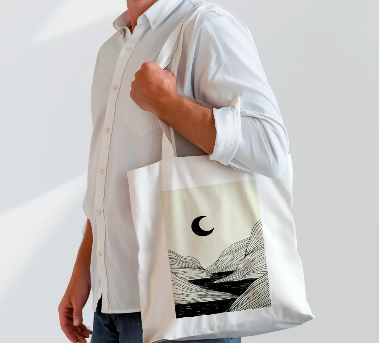 Crescent Moon borsa in juta da Graphite