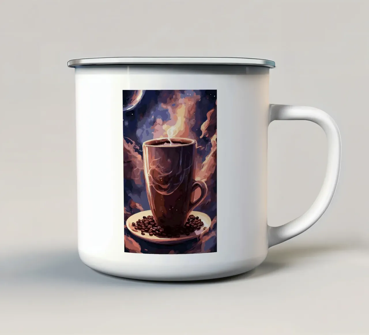 koffiekopje emaille mok van Kevin Walters