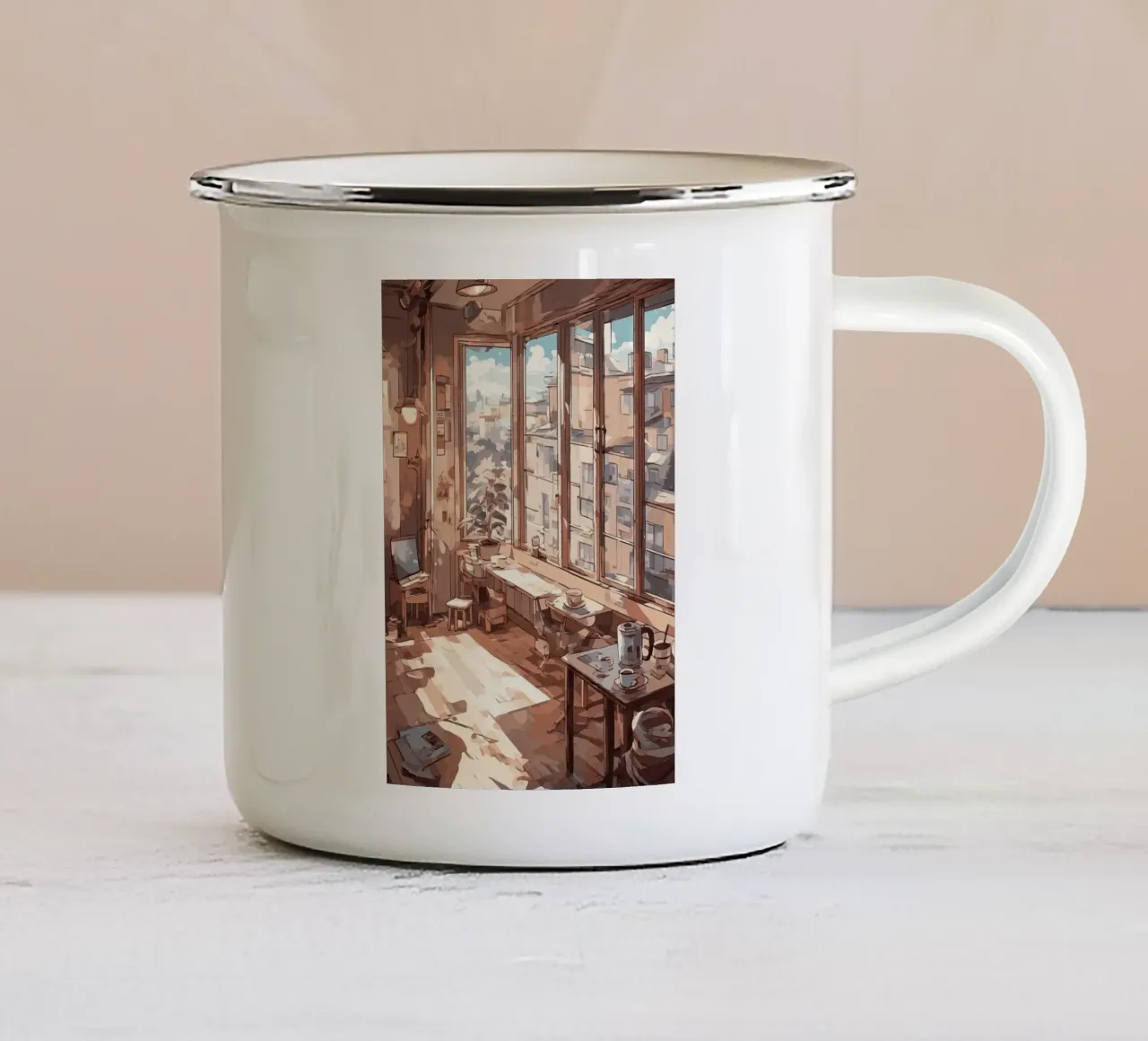 luce solare interna tazza in smalto da Kevin Walters