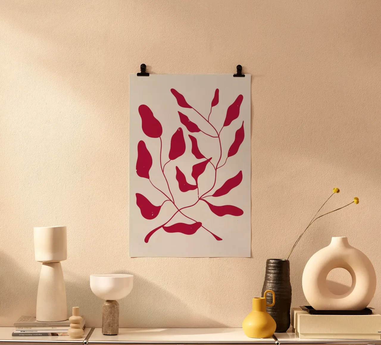 Laurel Leaves Viva Magenta carta hahnemühle da Studio One