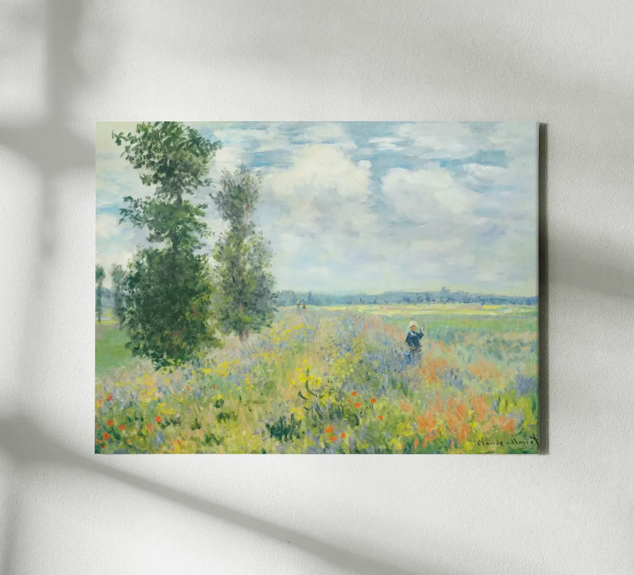 Claude Monet’s “Poppy Fields near Argenteuil” (1875) canvas with Floater frame by Venus Art