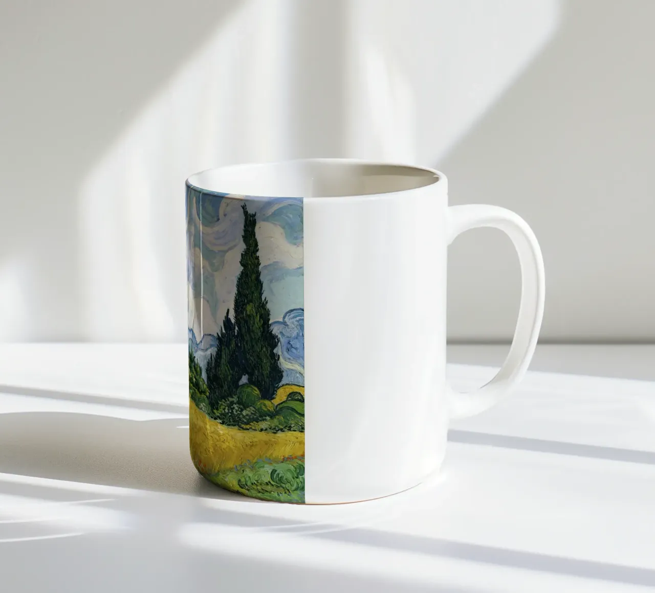 Vincent van Gogh’s “Wheat Field with Cypresses” (1889) ceramic mug by Venus Art