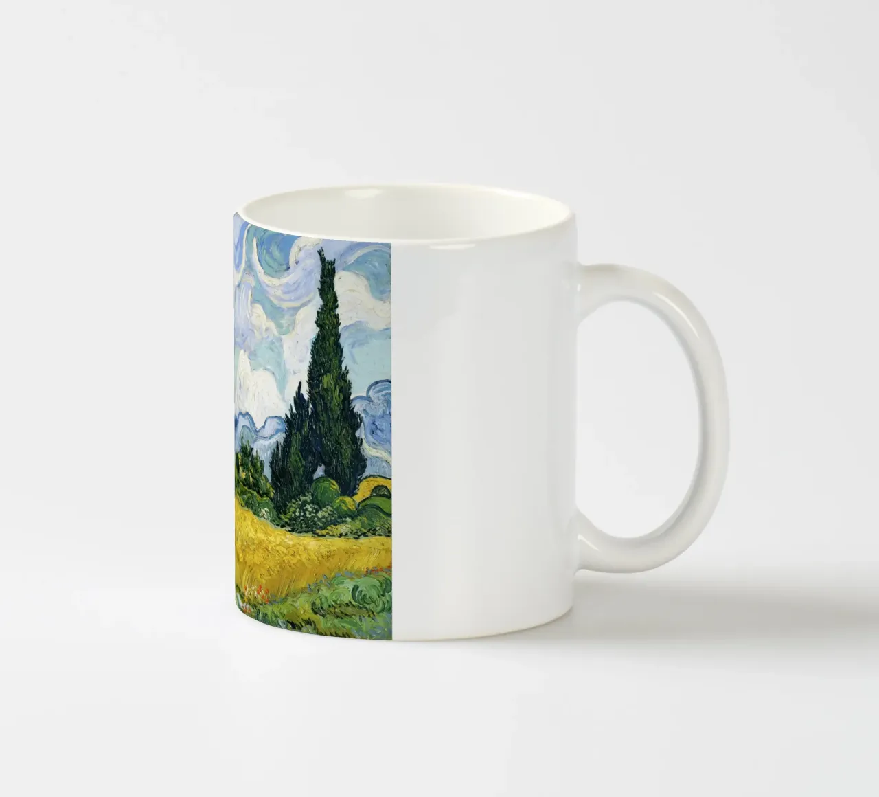 Vincent van Gogh’s “Wheat Field with Cypresses” (1889) ceramic mug by Venus Art