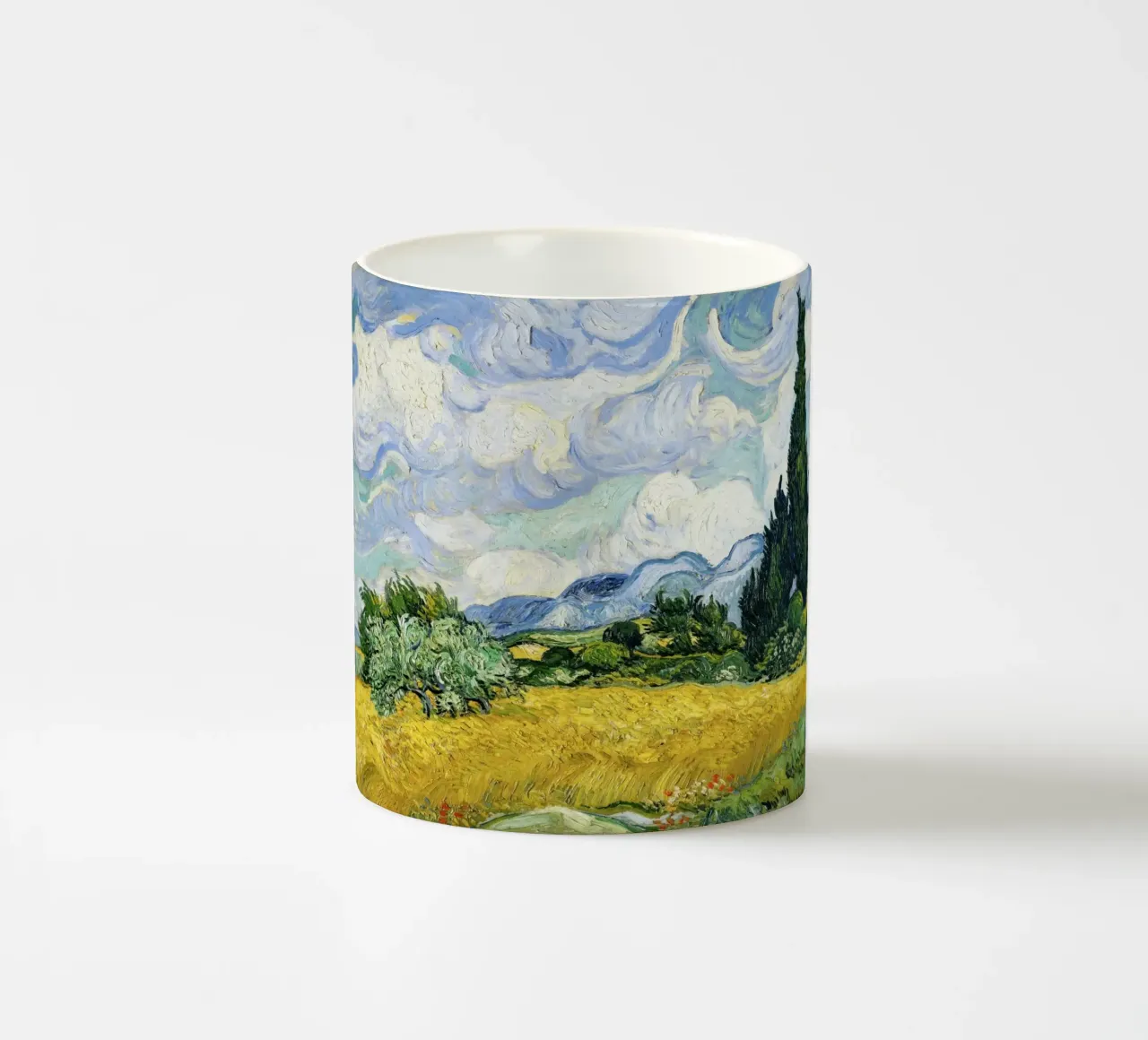 Vincent van Gogh’s “Wheat Field with Cypresses” (1889) ceramic mug by Venus Art