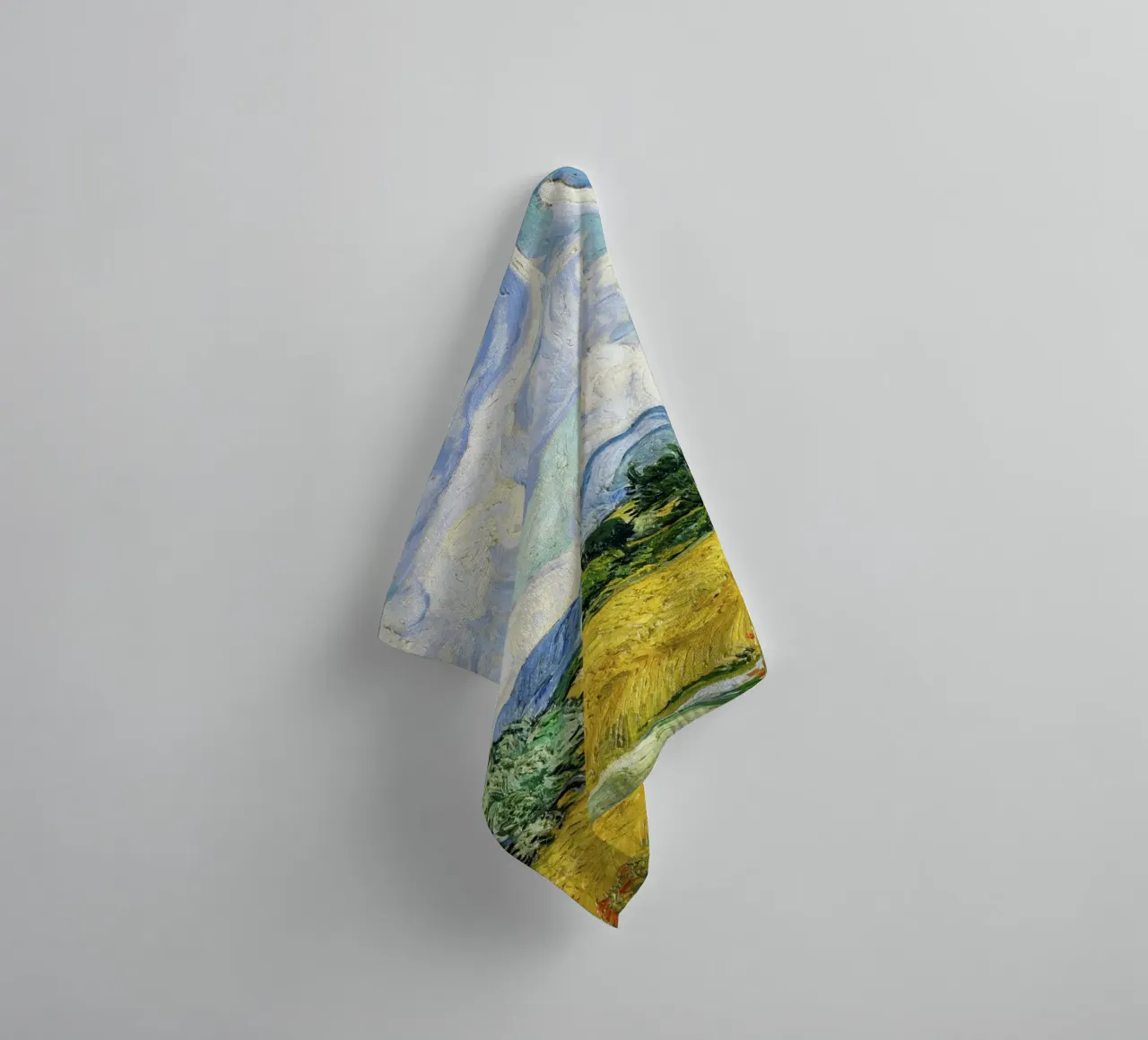 Vincent van Gogh’s “Wheat Field with Cypresses” (1889) towel by Venus Art