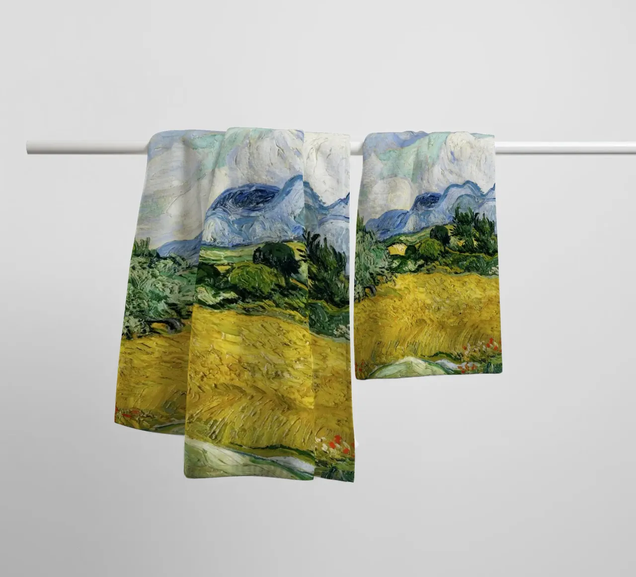 Vincent van Gogh’s “Wheat Field with Cypresses” (1889) towel by Venus Art