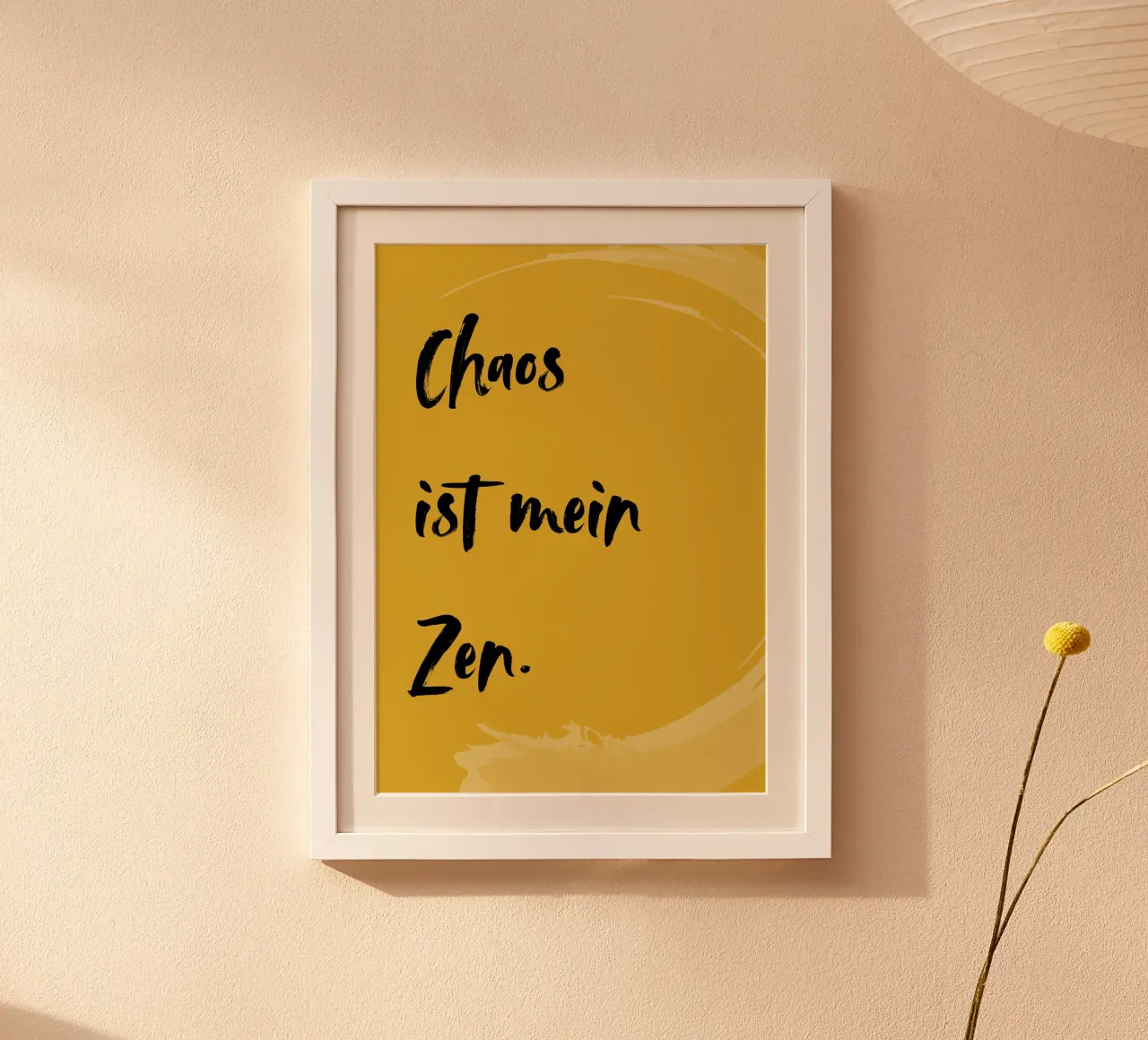 CHAOS IST MEIN ZEN poster con telaio in legno da Einfach Uebel