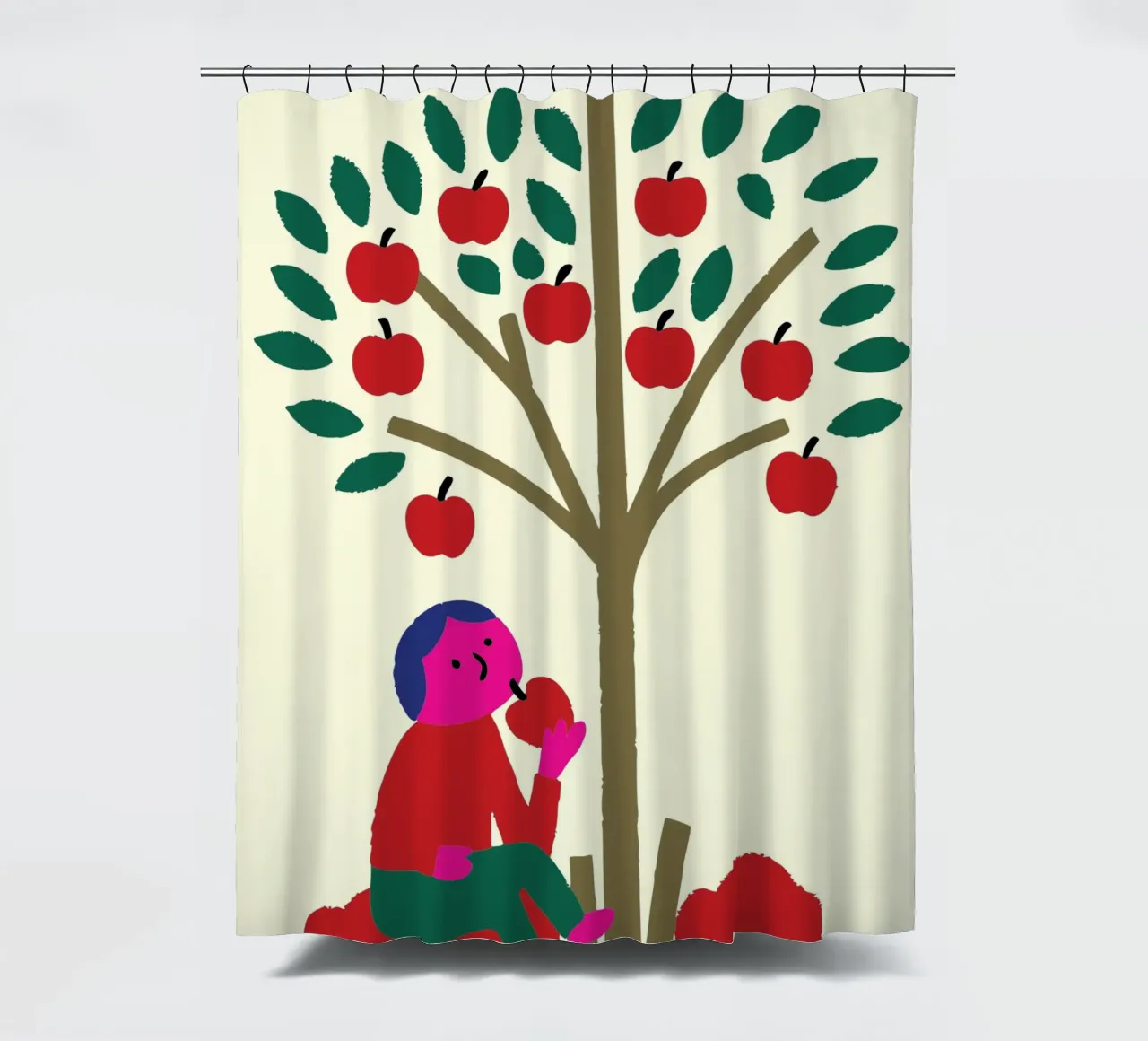 Essen Sie einen Apfel Duschvorhang von TRENDY POSTER SHOP