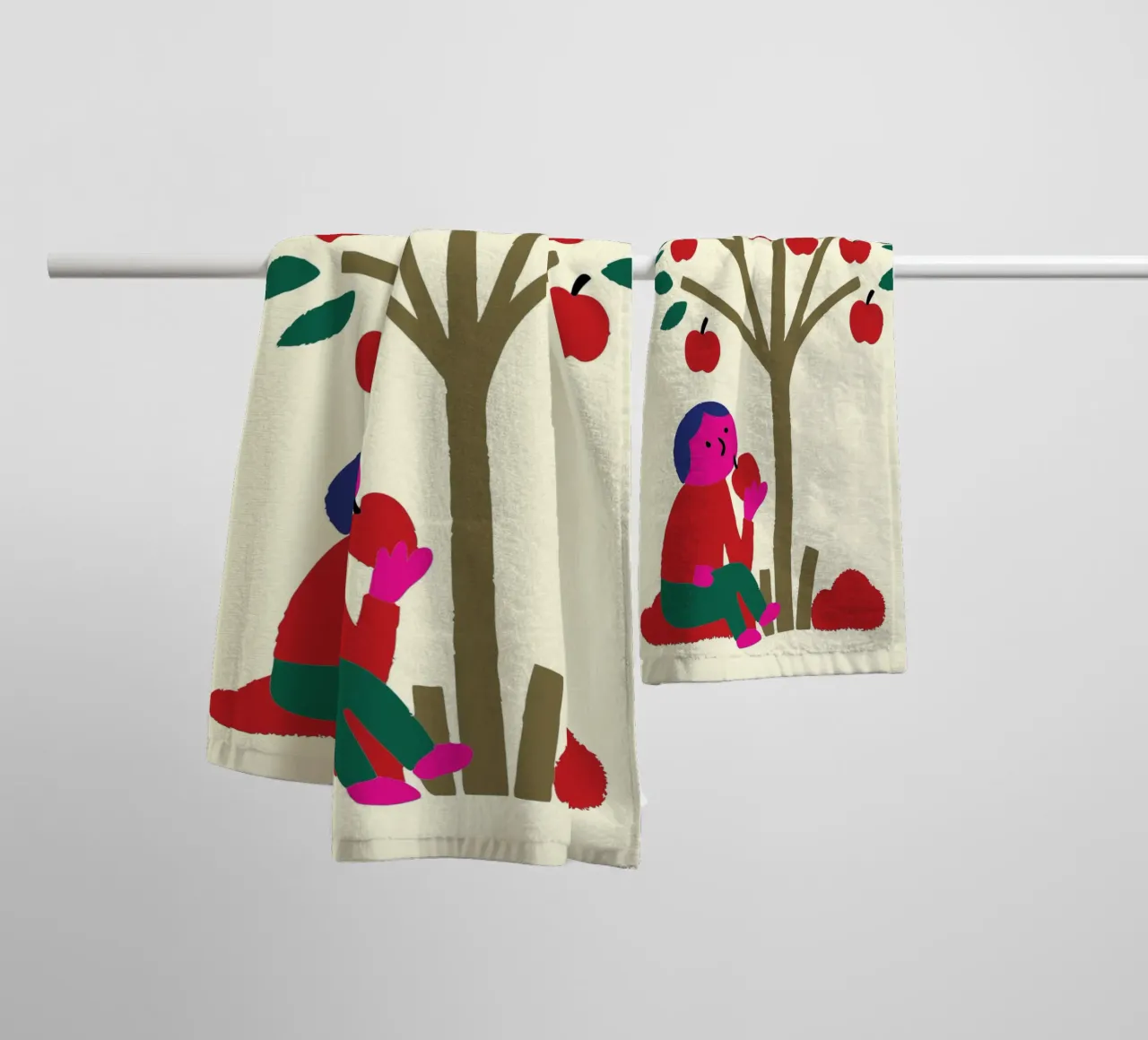 Eet een appel badhanddoek van TRENDY POSTER SHOP