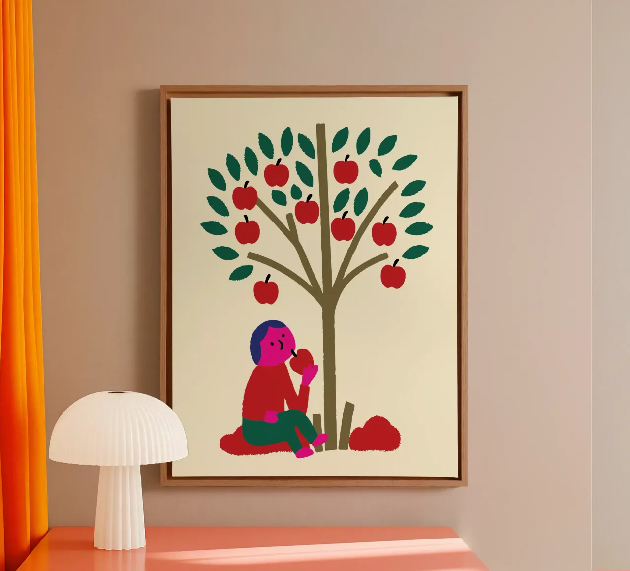 Eet een appel canvas met Baklijst van TRENDY POSTER SHOP
