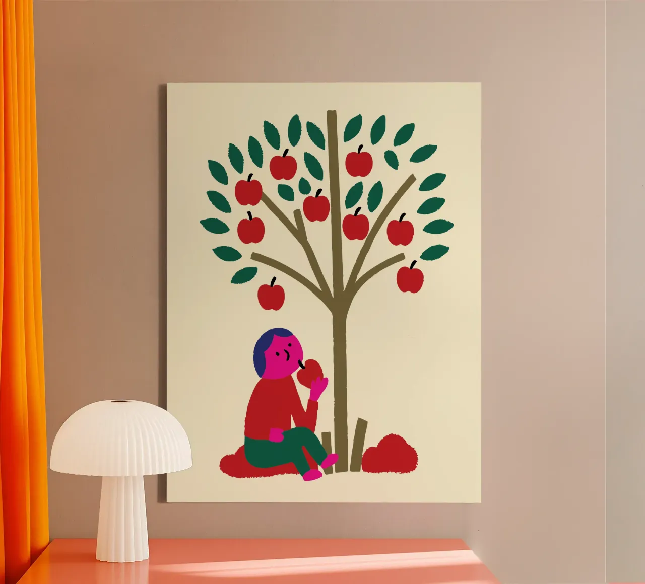 Eet een appel canvas met Baklijst van TRENDY POSTER SHOP