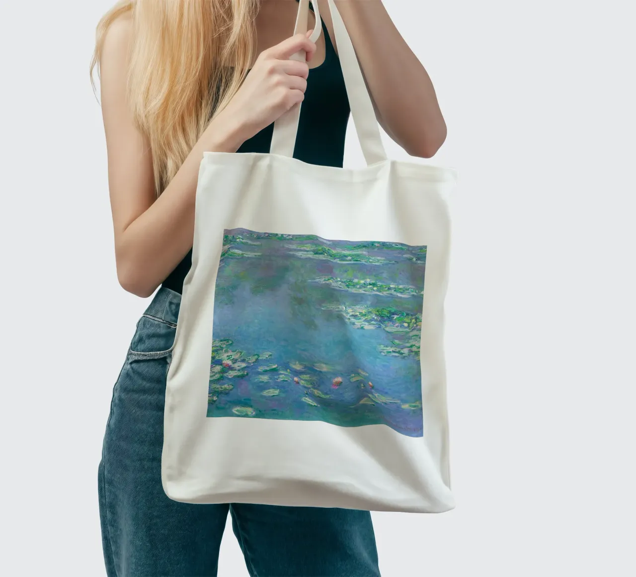 Le "Ninfee" di Claude Monet borsa in juta da Classic Art Prints