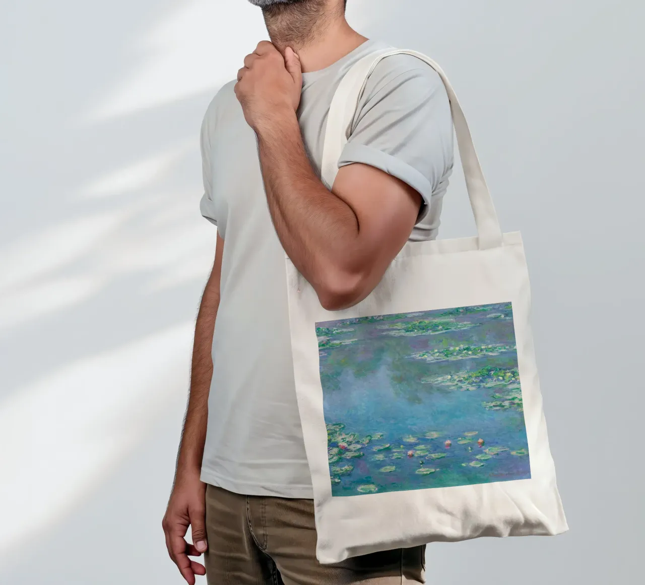 Le "Ninfee" di Claude Monet borsa in juta da Classic Art Prints